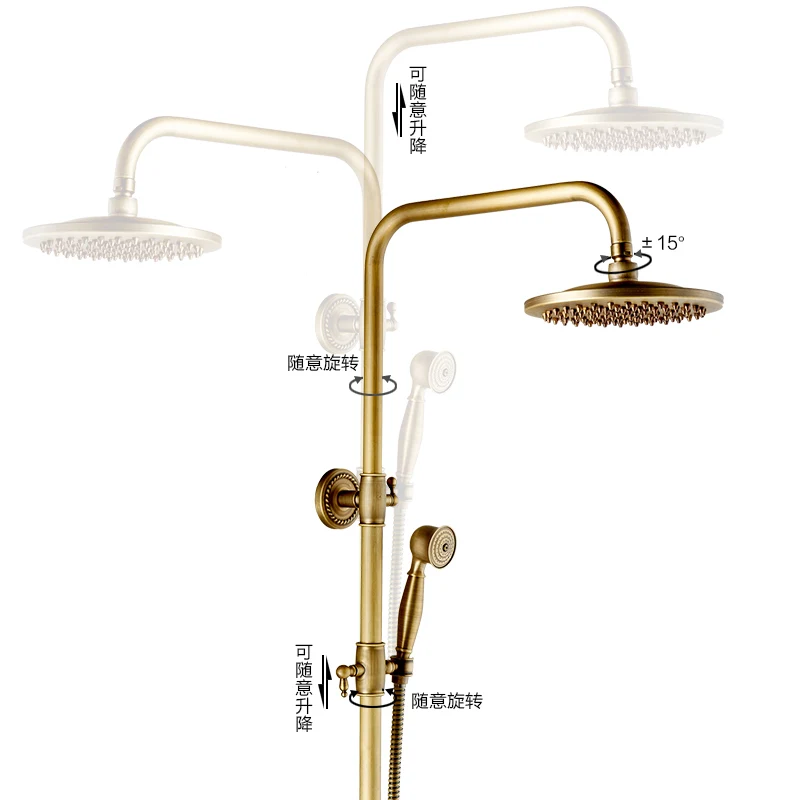 

All Copper European Antique Shower Head Set Bathroom Bathroom Retro Shower Nozzle Copper Faucet