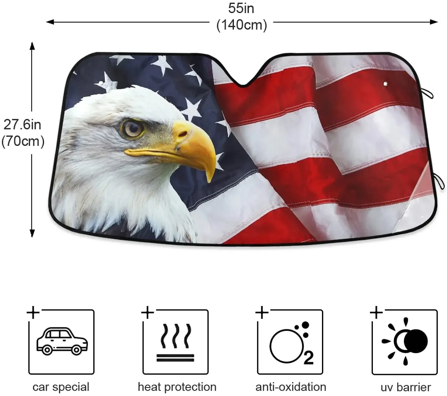 Американский флаг Орел лобовое стекло автомобиля солнцезащитный козырек блоки