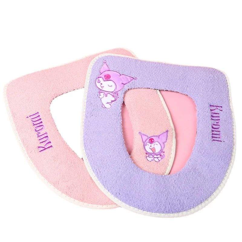 

Новинка, клейкий коврик для унитаза Sanrio My Melody Kuromi Cinnamoroll, домашнее мультяшное милое сиденье для унитаза, теплое зимнее сиденье для унитаза