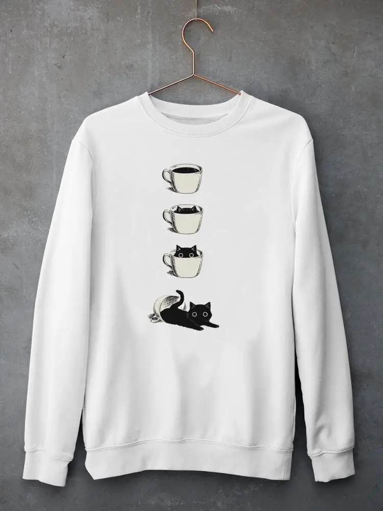 Женский свитшот с принтом кофейного цвета милые модные женские пуловеры в виде