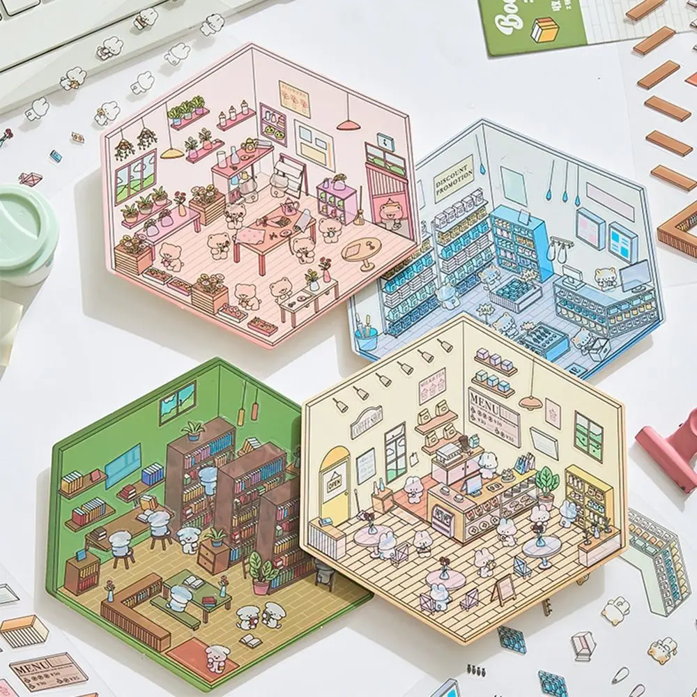 Kawaii DIY миниатюрная сцена 3D наклейки декоративные для ландшафтного дизайна
