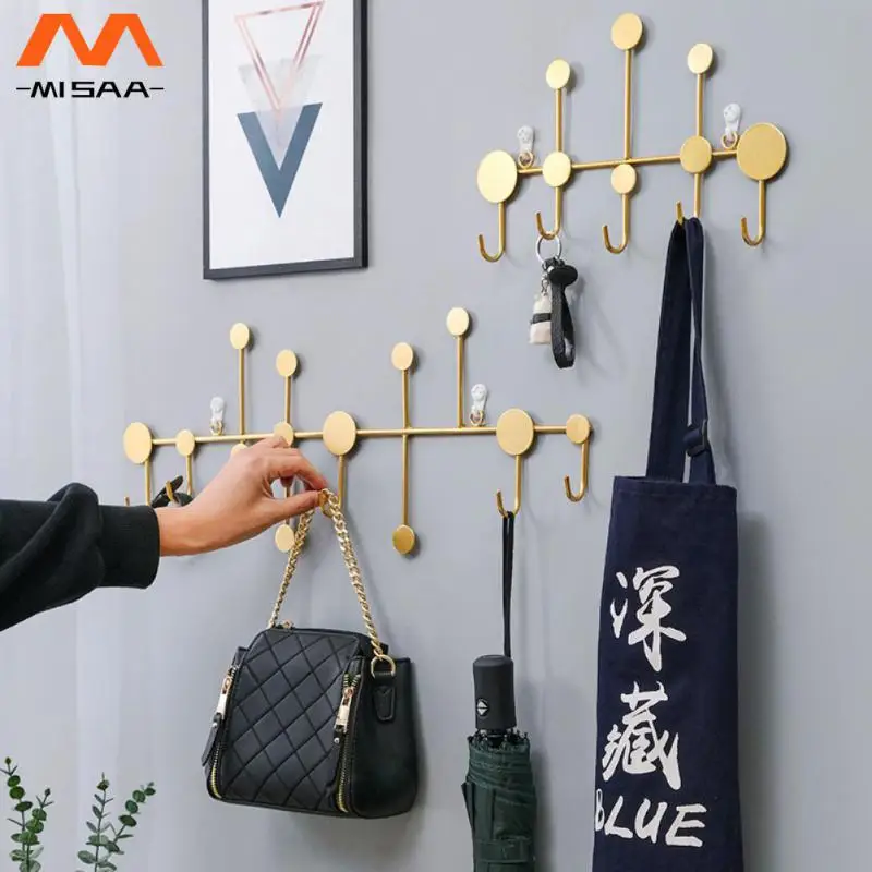 

Hat Racks Milti-purpose Waterproof And Rust-proof Metal Punch-free Traceless Installation Wall Hanging Coat Rack Coat Hanger