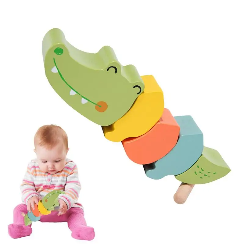 

Lacing Beads Educational Toy With Building Blocks And Laces Color Recognition Matching Game Gifts For Boys Girls Preschoolers