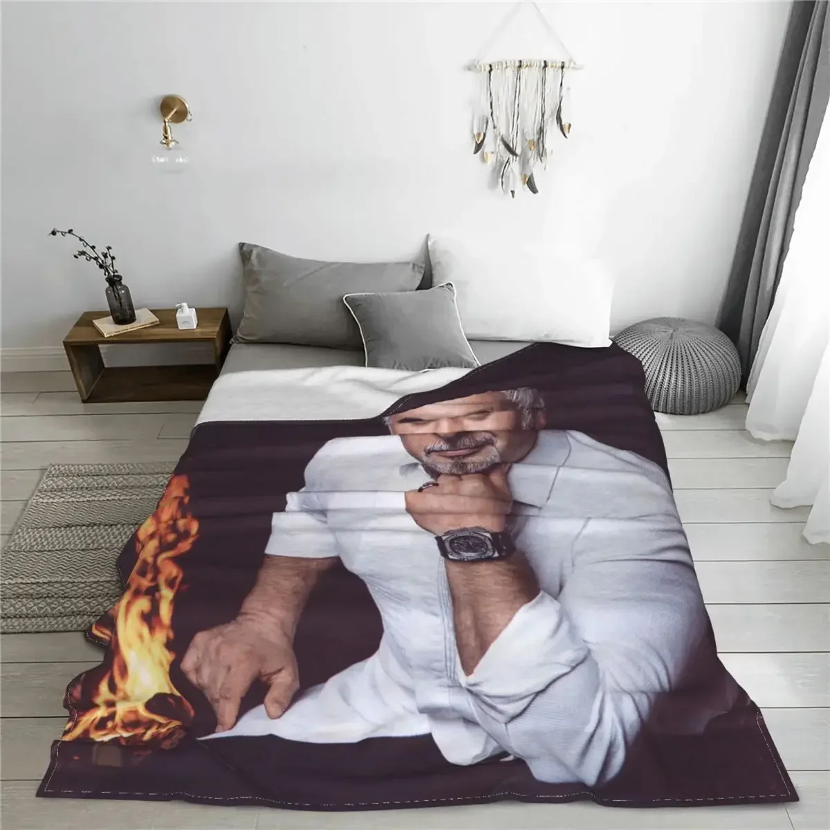 Плед Valery Meladze в шотландскую клетку украшение подарок певец легкое тонкое