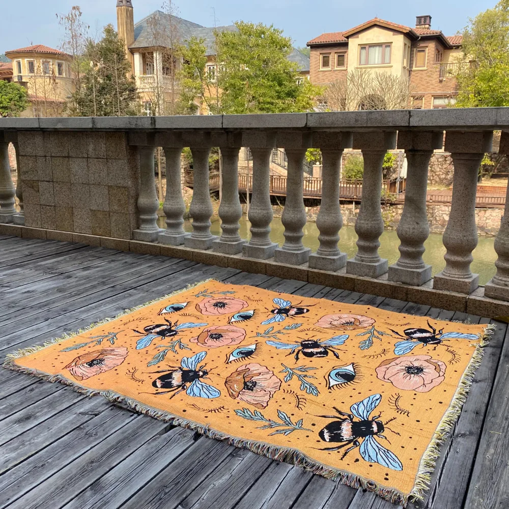 Тканое одеяло в скандинавском стиле для домашнего декора нитка дивана кушетки с