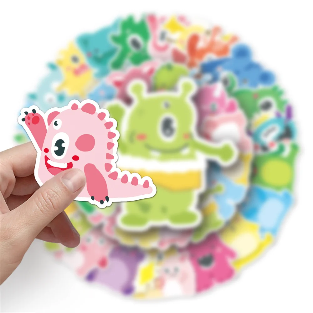 

50pcs Handdrawn Cartoon Cute Monster Stickers For Laptop Phone Stationery Scrapbook Scrapbooking Supplies Kawaii Sticker Pack