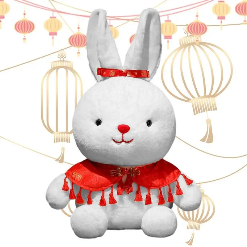 

Игрушки-кролики для детей костюм Тан Китайский Зодиак Год Кролика маленькие животные куклы для детей и малышей пушистый кролик