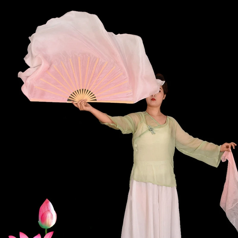 Фата Женская двухслойная для народного танца шелковая розовая полукруглая с