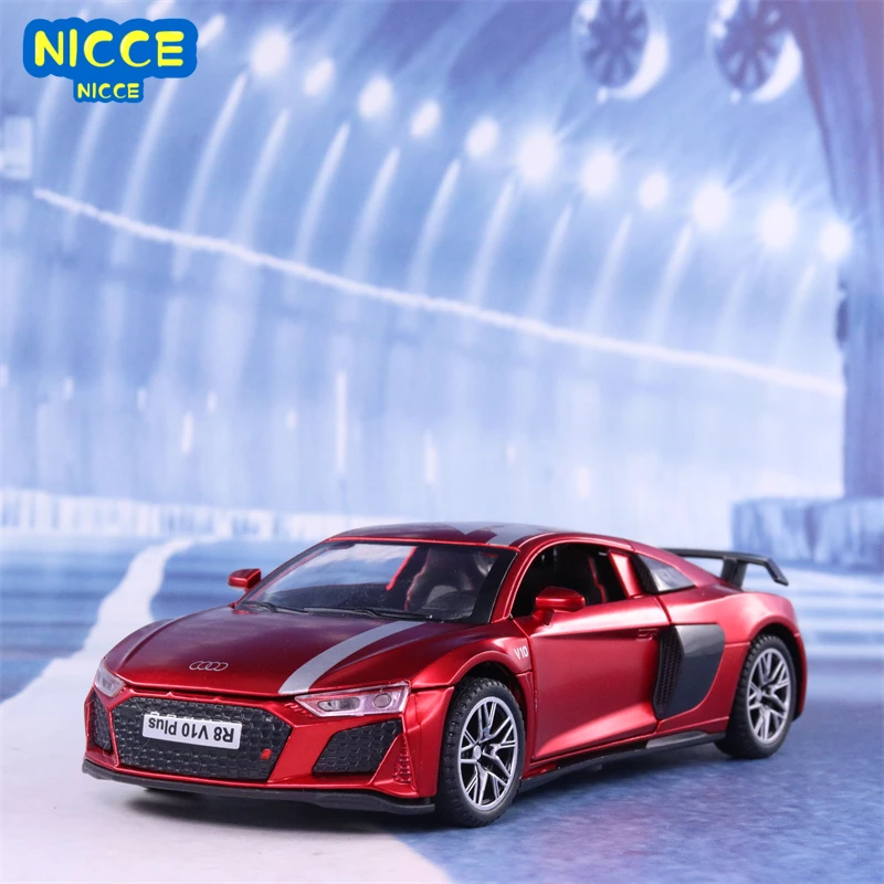 

Nicce 1:32 Audi R8 V10 Plus Supercar Alloy Car Model Diecast Toy Vehicle Sound and Light Pull Back Cars Model Toys Gift F406