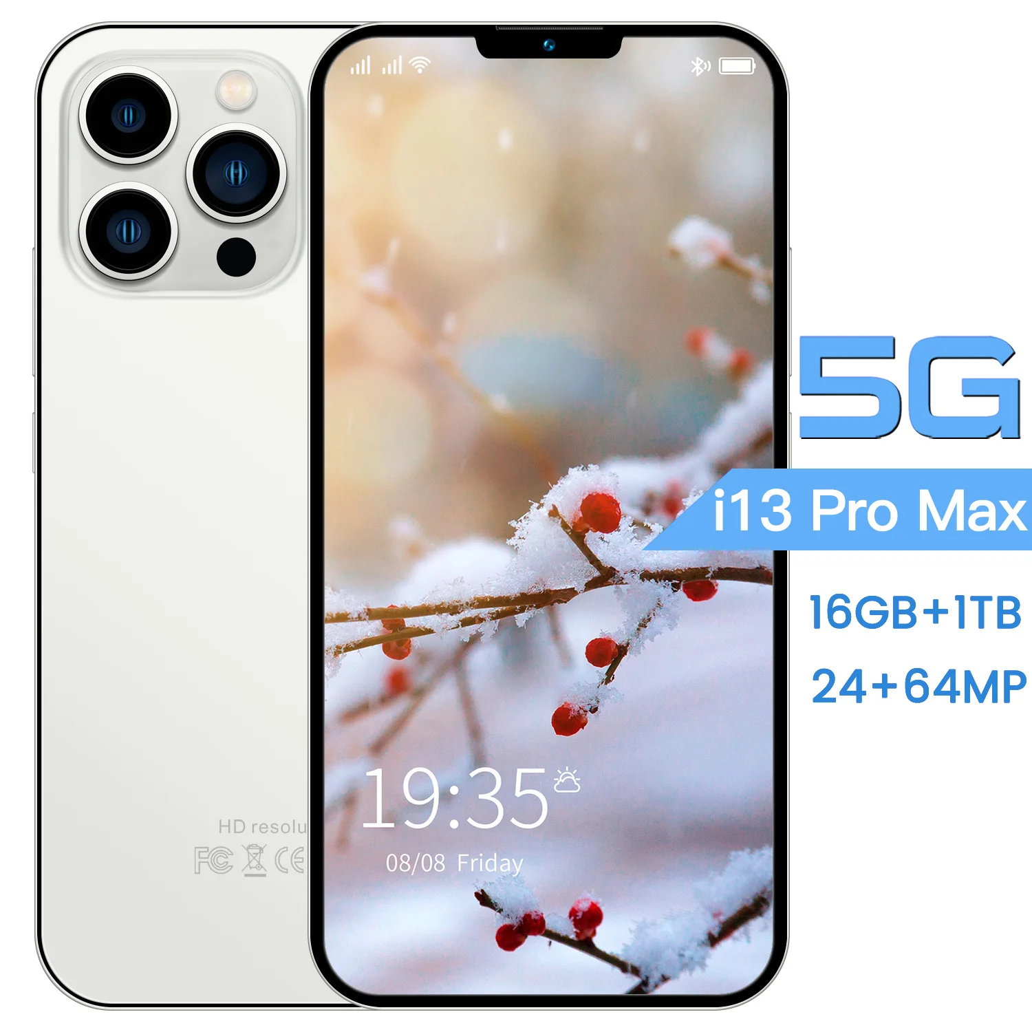 latest i13 pro max 5g smart phone 16g1tb new 24mp64mp 5800mah three camera smart phone 7 5 inch hd full display cellphones free global shipping