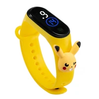 pokemon pikachuanime electronic led figurewrist watch bracelet cartoon children plastic touch waterproof watch birthday gifts