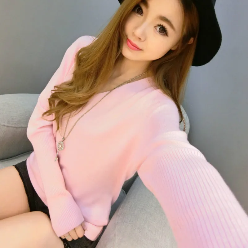 

2021 Spring Warm Cashmere Sweaters Women Autumn Elgant Fashion V-neck Loose Pullover S-4XL Plus Size Batwing Sleeve Knitted Tops