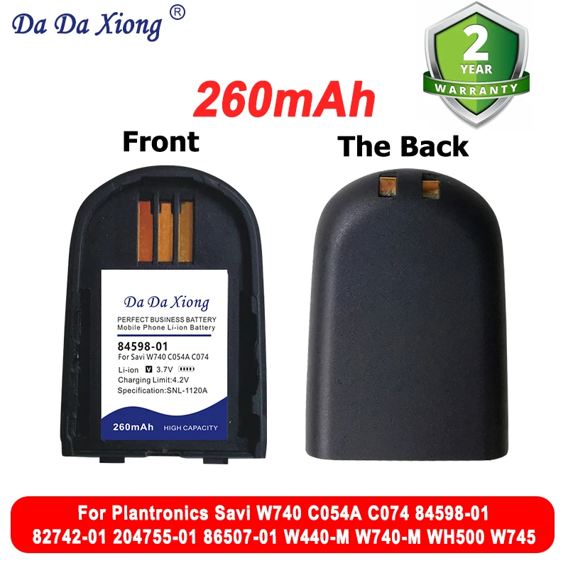 84598-01 Замените аккумулятор для Plantronics Savi W740 C054A C074 82742-01 204755 -01 86507-01 W440-M W740-M WH500 W745