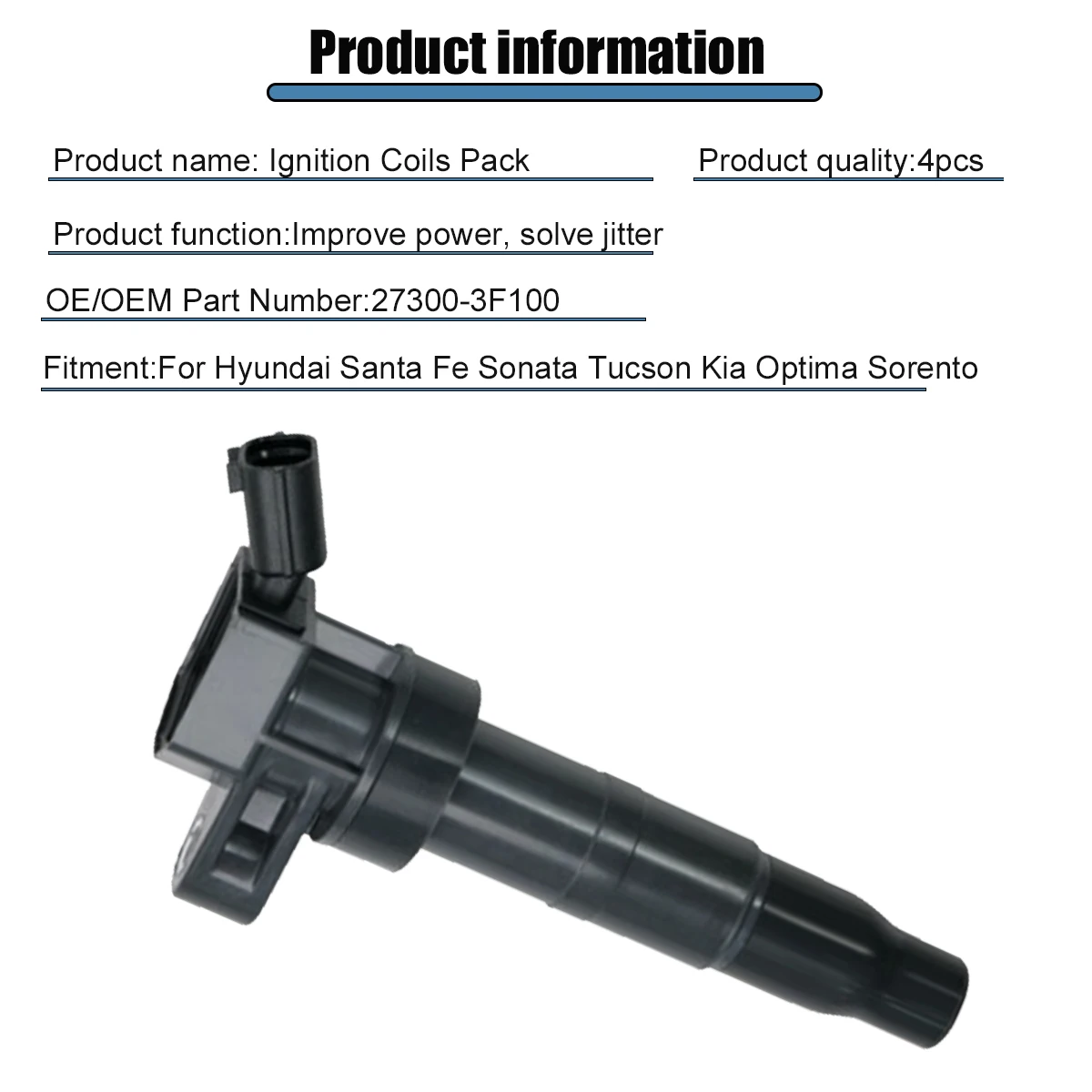 Новая катушка зажигания 27300-3F100 для Hyundai Santa Fe Sonata Genesis Tucson Kia Forte Forte5 Koup Optima UF611 UF-611