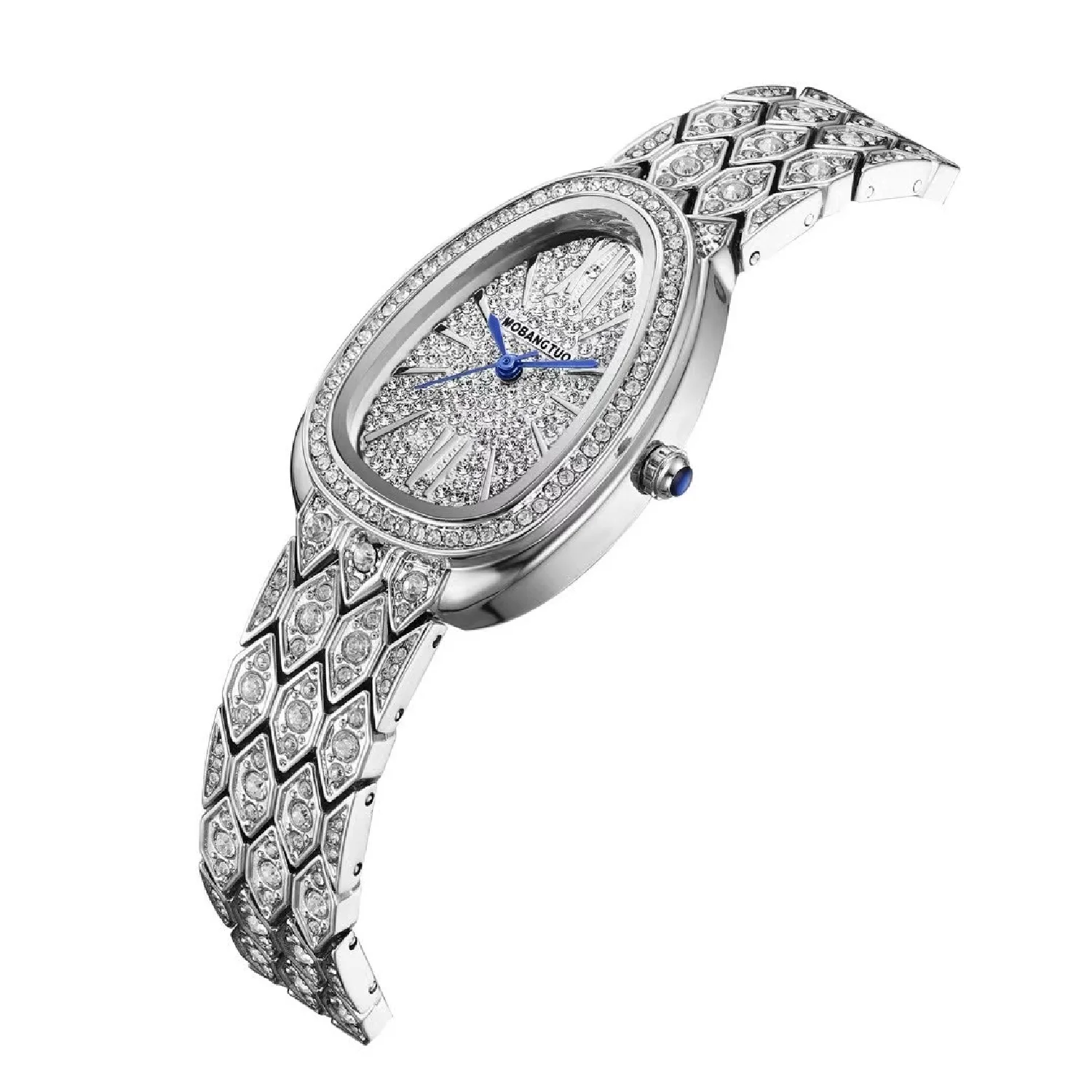 New Luxurious Watch For Women Quartz Stainless Steel Diamond Snake Head Style AAA Wristwatch Diamond Luxury Brand Lady Watch enlarge