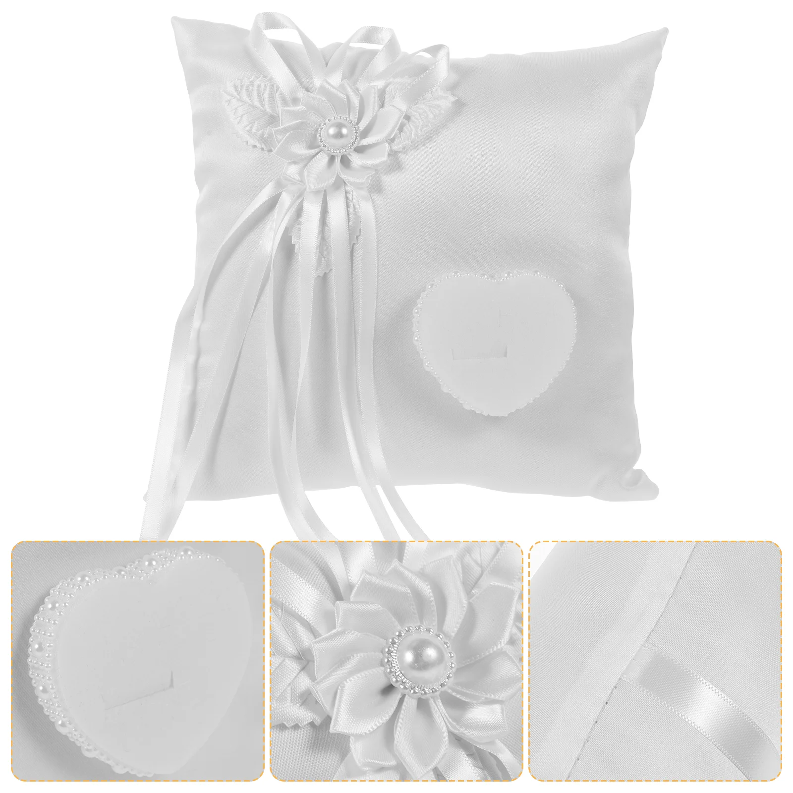 

1pc Wedding Square Ring Pillow Floral Ring Cushion Ring Bearer Marriage Pillow