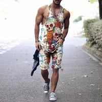 2022 fashion mens tank top t shirt shorts casual 3d brand funny skull print outdoor fitness mans vest 2 piece suit s 4xl
