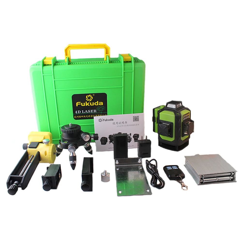 

Fukuda 16 Line 4D laser level MW-94D-4GX Japan Sharp Green 515NM Beam 360 Vertical And Horizontal Self-leveling Cross