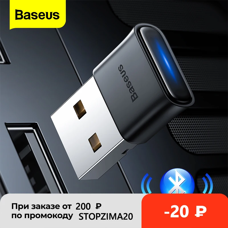 USB Bluetooth-адаптер Baseus Bluetooth 5 0 музыкальный аудиоприемник передатчик для ПК динамик