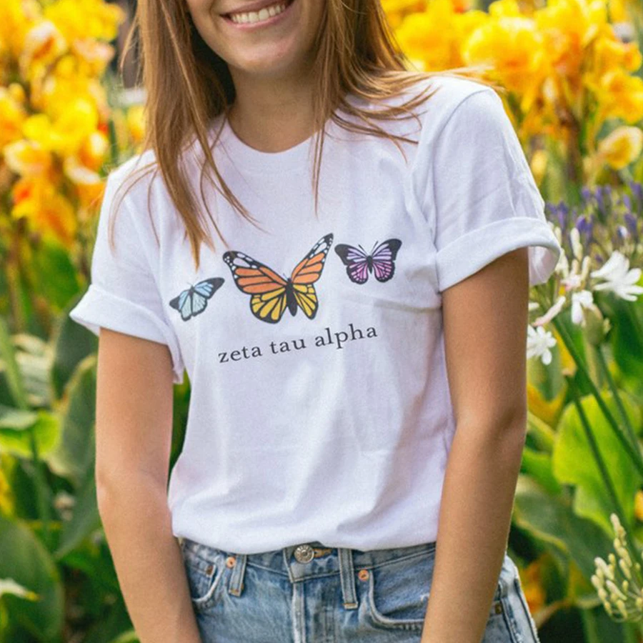 

Zeta Tau Alpha Fashion printed casual short-sleeved T-shirt