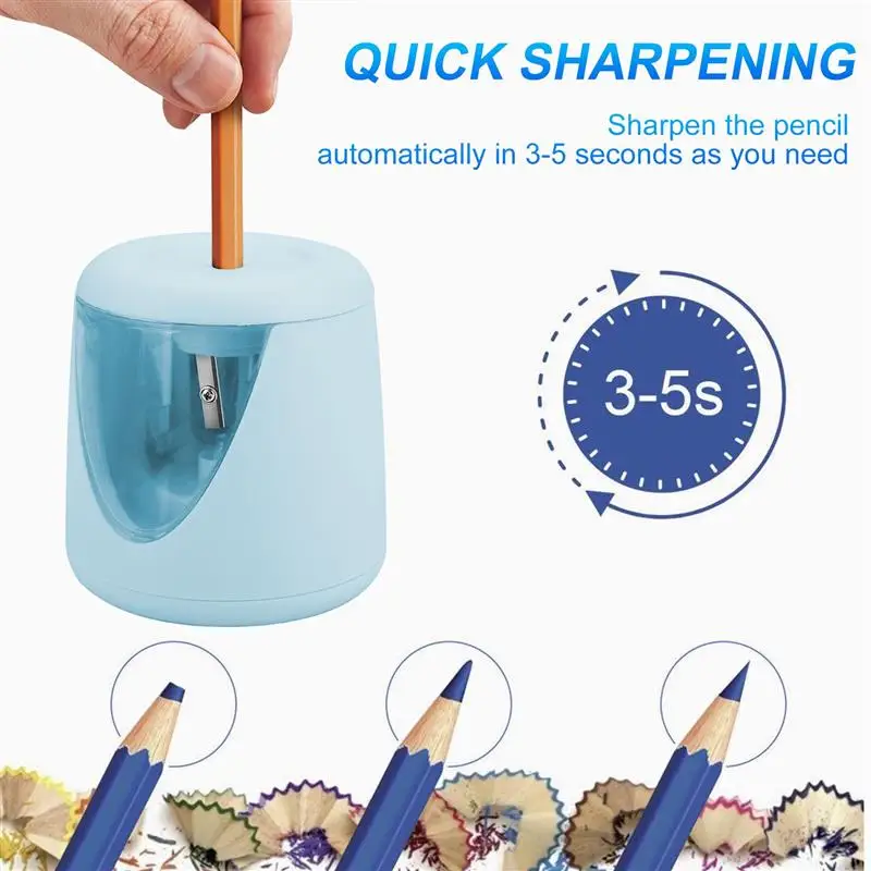 

Electric Pencil Sharpener Automatic Feature Duty Helical Blade Sharpeners For No.2 Colored Pencils Battery Operated Sharpener