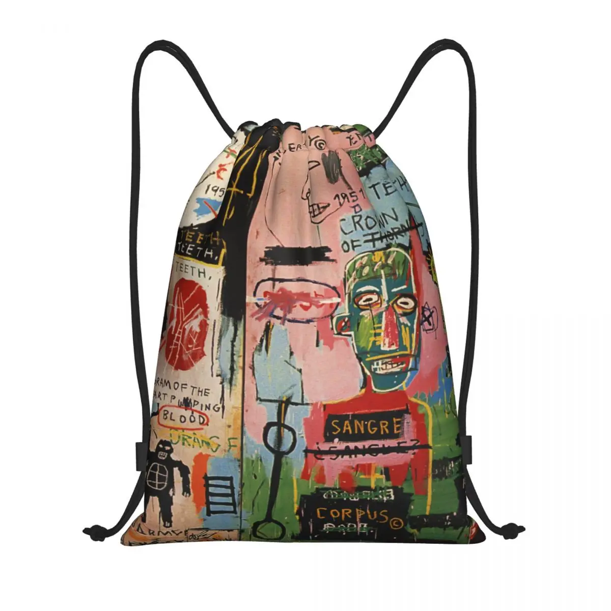 

Custom In Italian Drawstring Bags for Shopping Yoga Backpacks Women Men Jean Michel Basquiats Sports Gym Sackpack