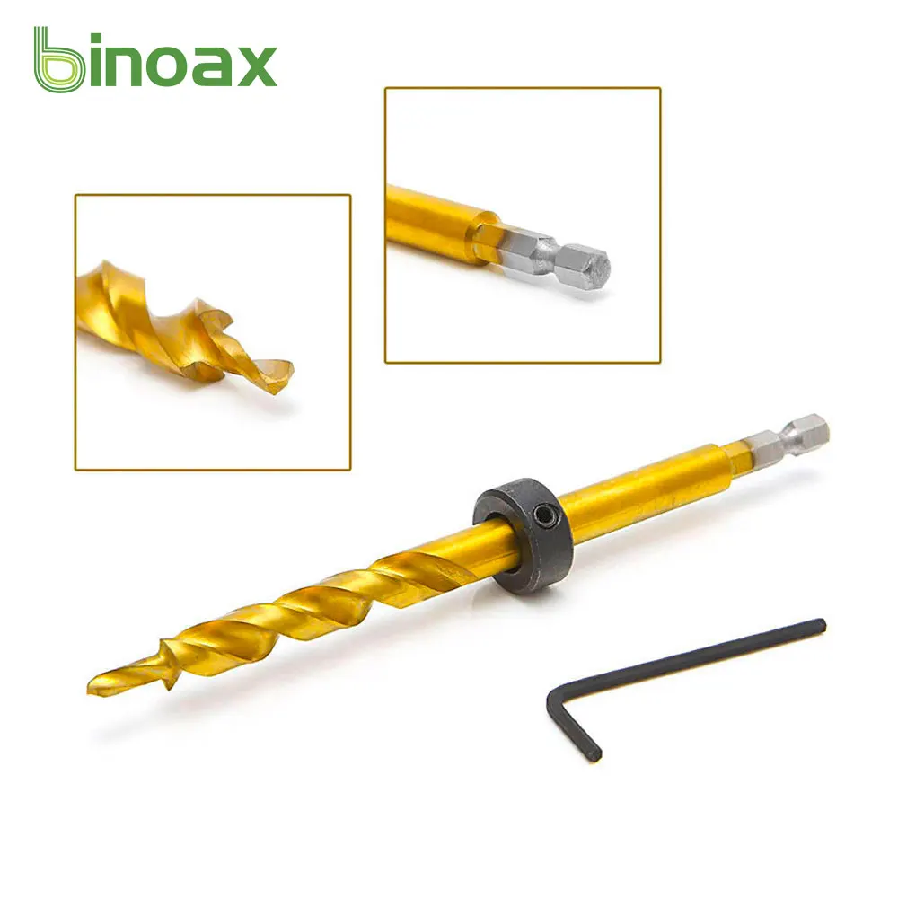 Binoax шестигранное карманное отверстие 1/4 &quotспиральное ступенчатое сверло +