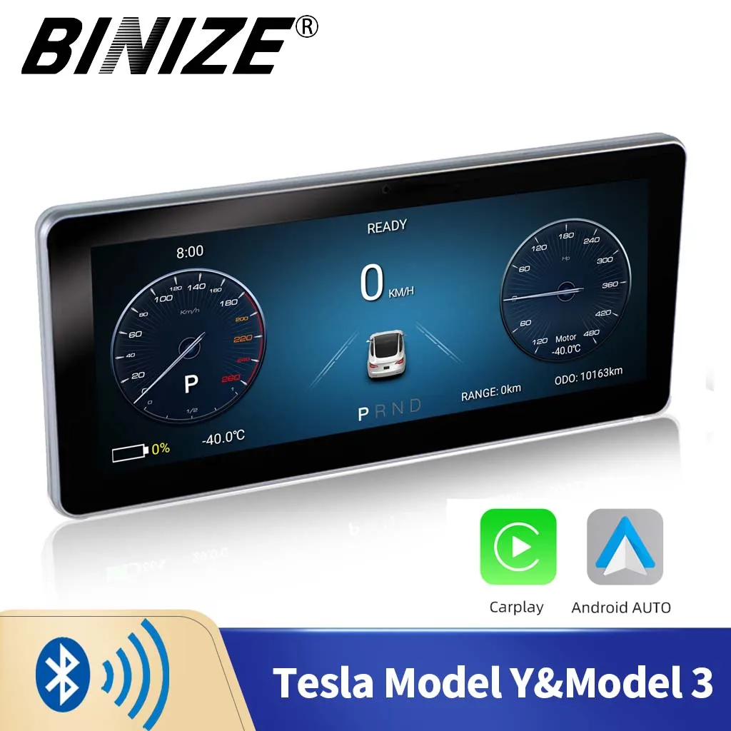 

Binize 9“ Car Stereo Touch Screen Android 9.0 Wireless CarPlay&Android Auto for Tesla Model 3/Model Y