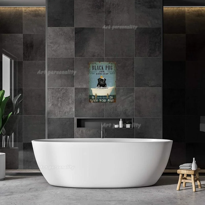 Металлические оловянные знаки французский бульдог мыло для ванной гостиной