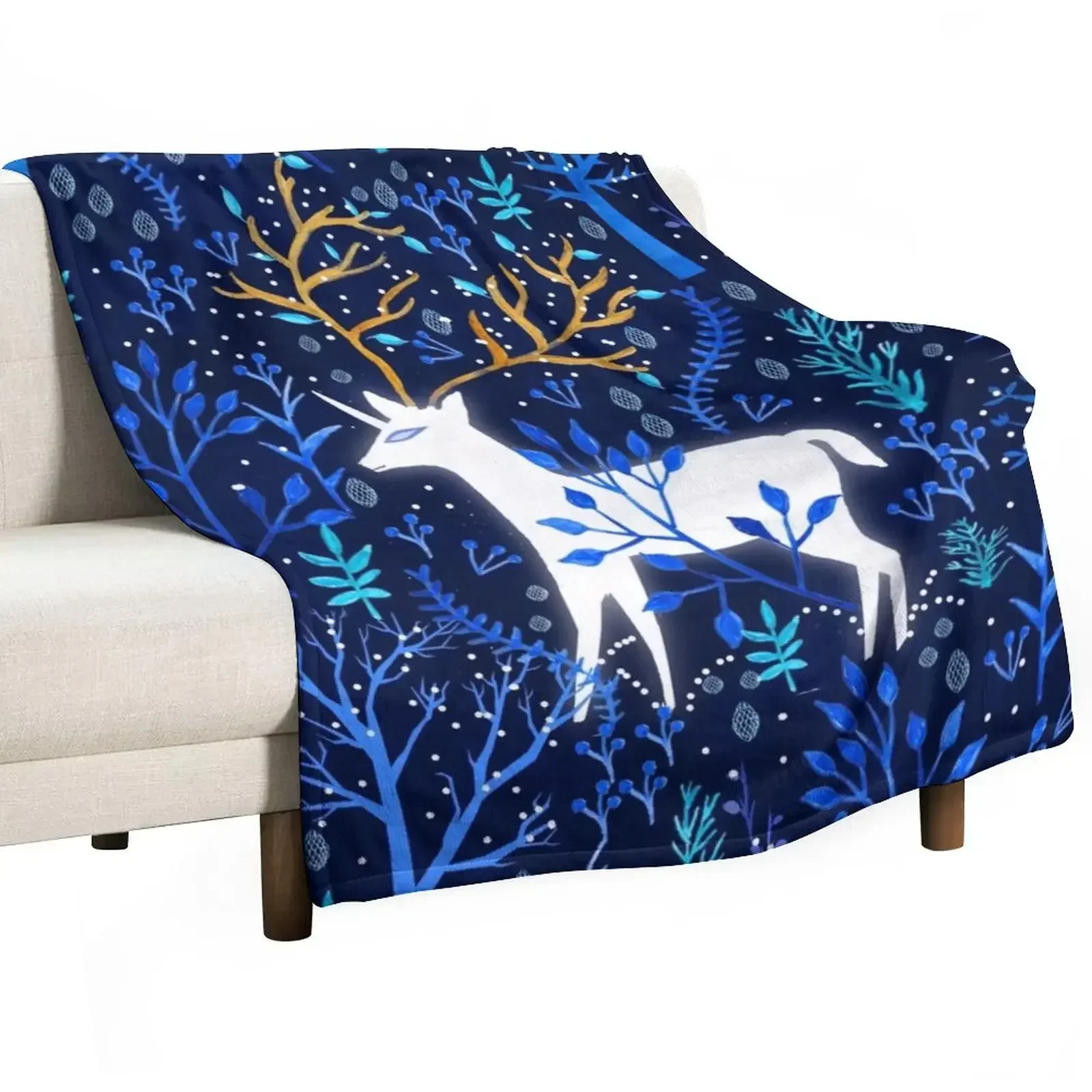 Оленький рог синего цвета пледы для дивана походные одеяла