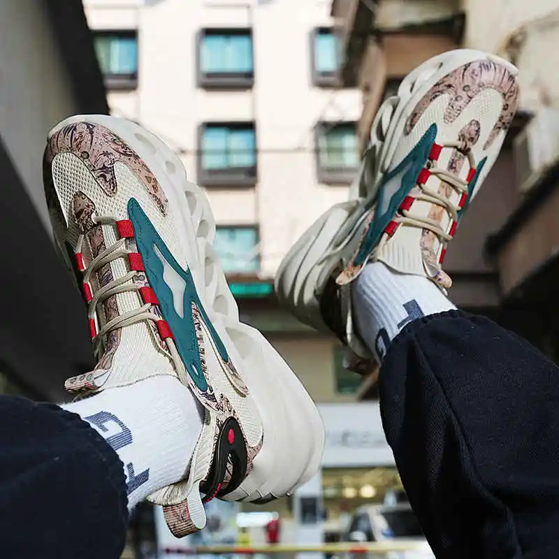 

Men's Running Sport Shoes Couples Running Shoes Man Withoutlace Children's Sports Shoes Net Sneakers Socks For Men Race Tennis