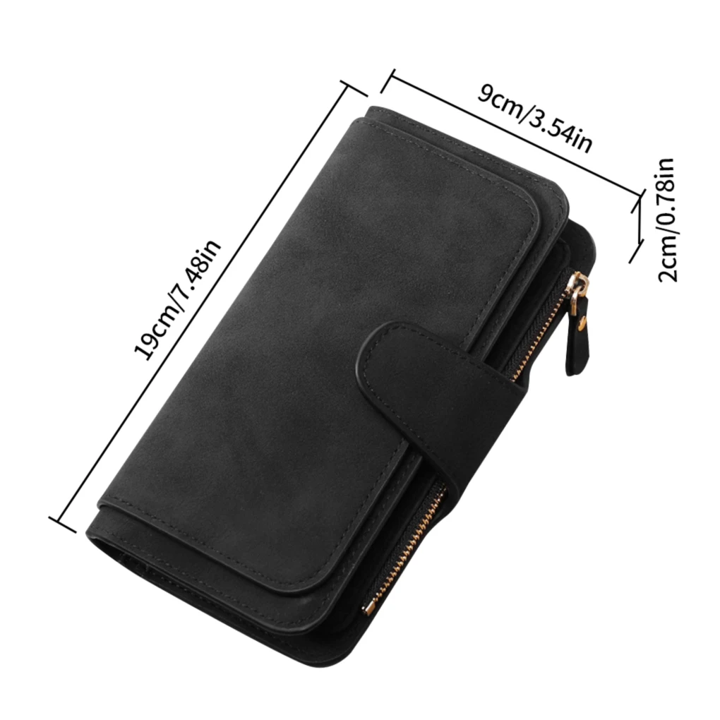 

Женский Длинный кошелек для хранения, портативный складной кожаный кошелек на молнии для девушек, кошелек для дебетовой карты, розовая переносная сумка