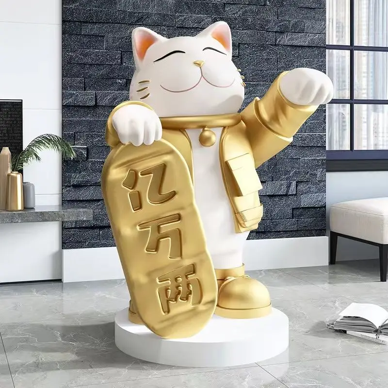 

Home Decor Lucky Cat Office Welcome Floor Ornament TV Cabinet Living Room Decoration Lucky Cat Home Prosperity Gifts