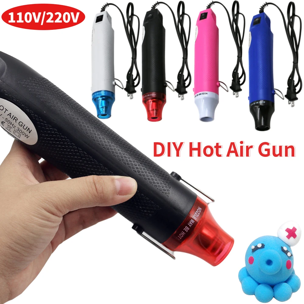 

300W Mini Electric Soft Ceramic Hot Air Gun 110V/220V Handheld Electric Hot Air Tools DIY Embossing Drying Paint Heat Tools