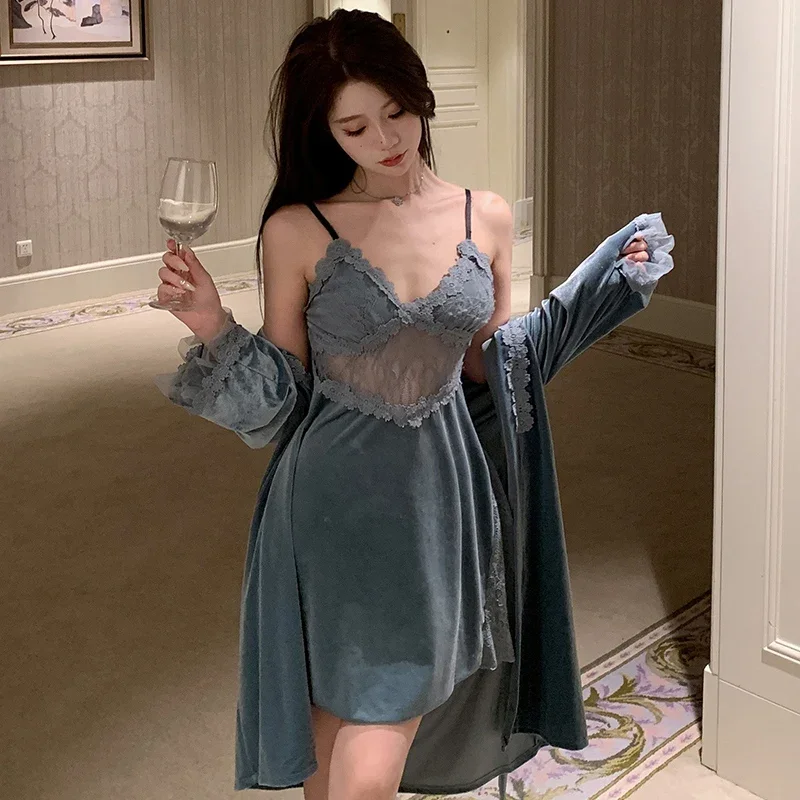 2 шт. женское бархатное нижнее белье с золотым бархатным утеплителем