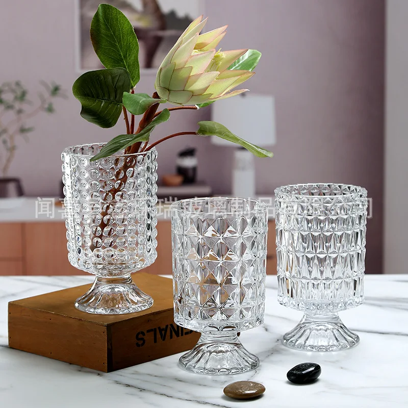 

Home Decor Glass Vase Home Small Hydroponic Plant Glass Bottle Living Room Decor Dried Flower Decoration Transparent Flower Vase