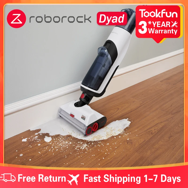 

Roborock Dyad Wet and Dry Smart Cordless Vacuum Cleaner 13000Pa Battery 35Mins Run Time Intelligent Dirt Detection Self-Cleaning