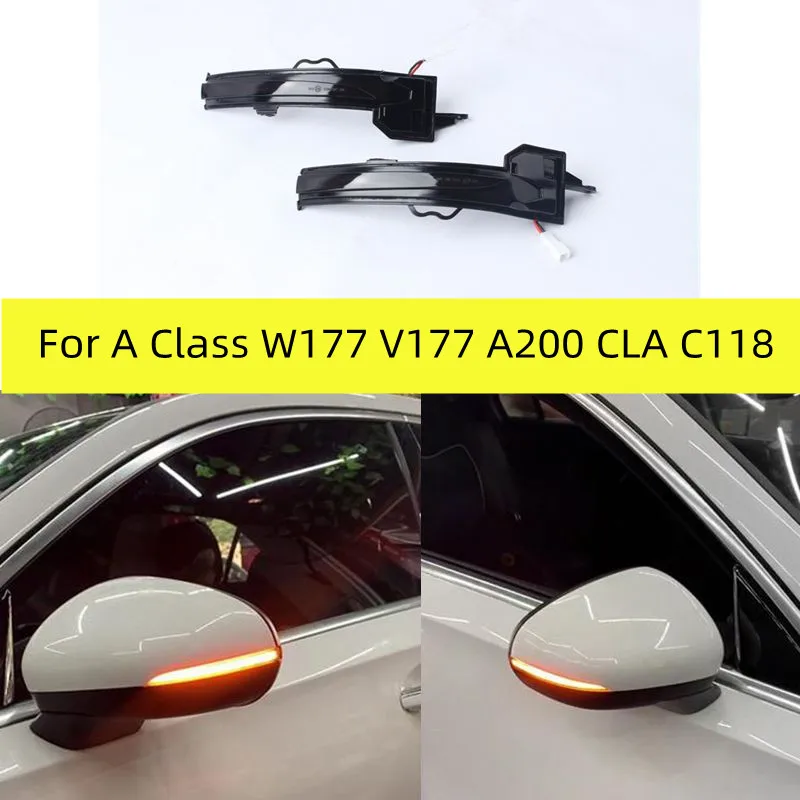 

LED Dynamic Turn Signal Light Side Mirror Lamp Blinker Indicator For Mercedes Benz A Class W177 V177 A200 CLA C118