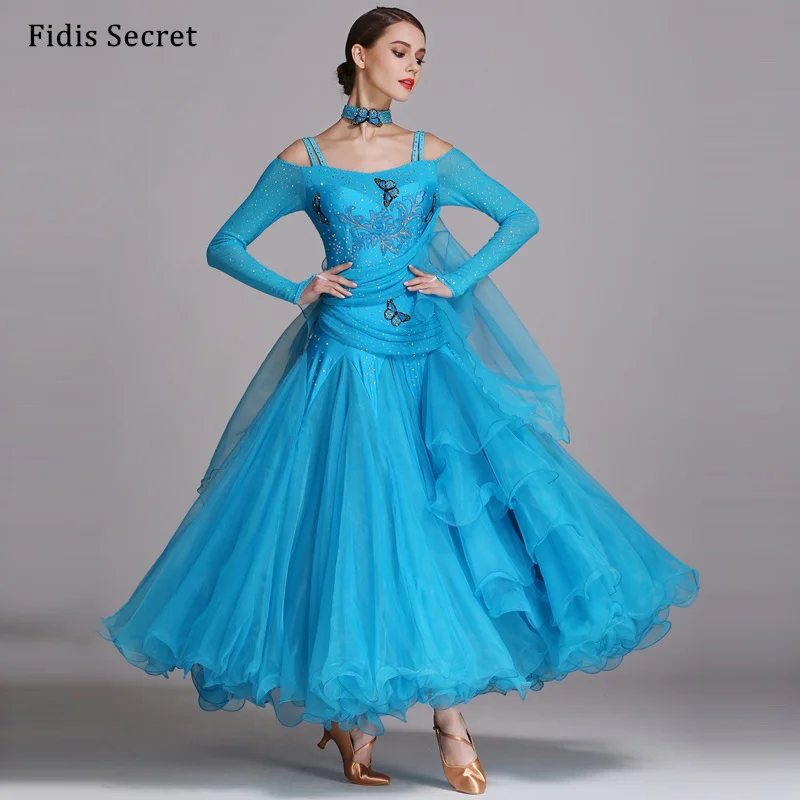 

230 5colors Long Sleeves Women Standard Ballroom Dancing Dress,Girls Tango/Waltz/Flamenco/Modern Dance Stage Performance Costume