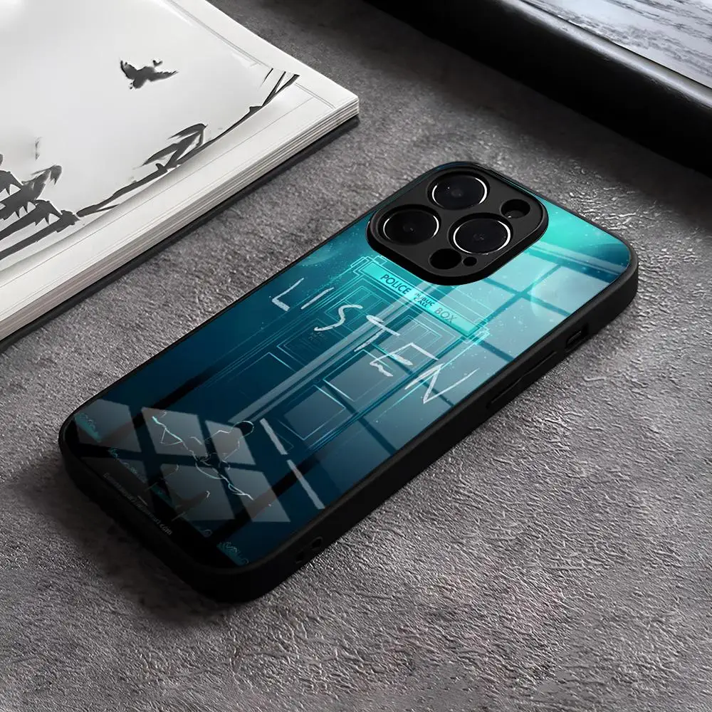 Чехол для телефона D-Doctor Who из закаленного стекла iPhone 15 Pro Max 14 13 11 12 16 X XR XS 8 7 Plus SE