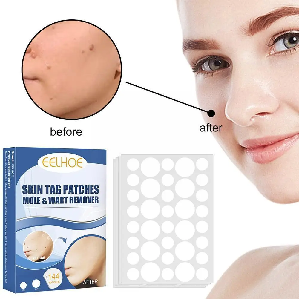 

4 Sheets Skin Tag Remover Kit For Home Use Small to remover wart Medium Skin Tags Body Effective Mole wart Remover Skin Tag Q3M0