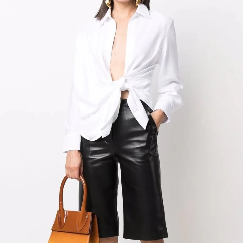 

Новинка 2022, рубашка с запахом и длинными рукавами на раннюю весну