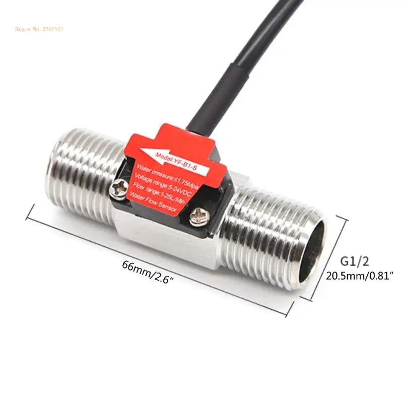 Счетчик жидкости 1-25 л/мин датчик расхода DN15 расходомер из нержавеющей стали воды