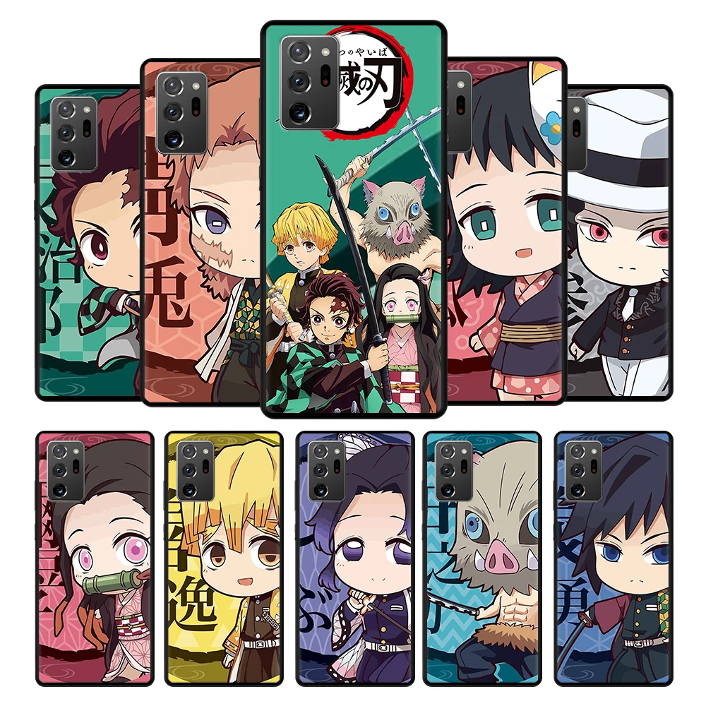 

Demon Slayer Cute Case Cover for Samsung Galaxy Note 10 20 8 9 10+ Ultra F12 F22 M30s M11 M22 5G Funda Bag Back Trend Coque