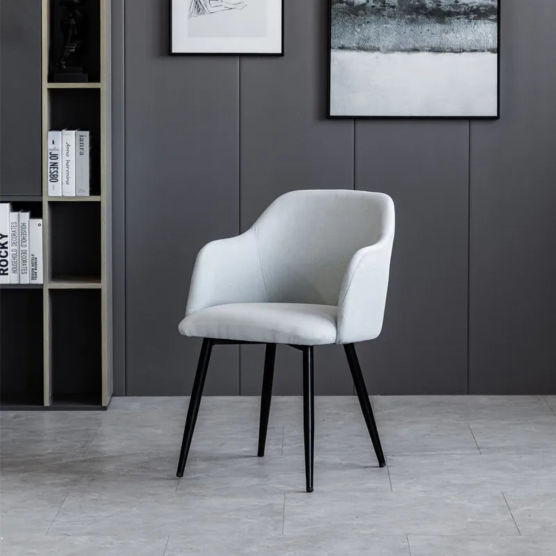 

White Accent Chairs Metal Floor Modern Chair Reading Bedroom Office Vanity Unique Aesthetic Fauteuil Salon Furniture WJ35XP