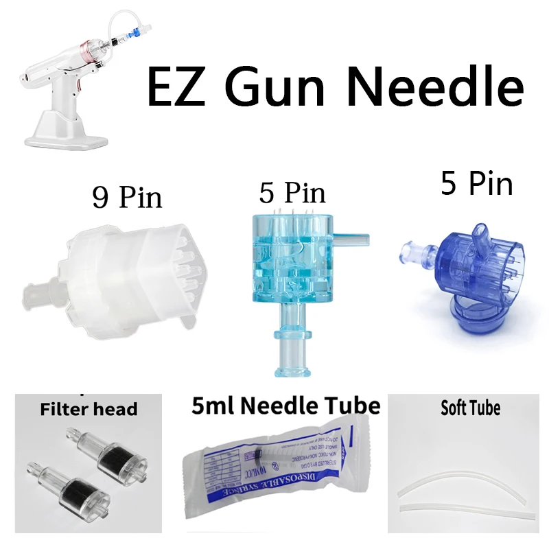 

New EZ Vacuum Mesotherapy Gun 5/9 Needles Tip Negative Pressure Meso Gun Anti-Wrinkle Cartridge Needles Injector Accessories