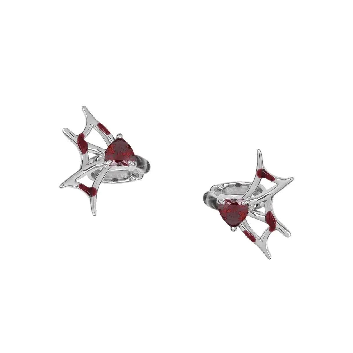 Фото Aretes Para Mujer зажим для ушей в форме сердца в форме паутины, готические серьги Y2K, серьги Brincos, ювелирные изделия, Pendientes Tous №2