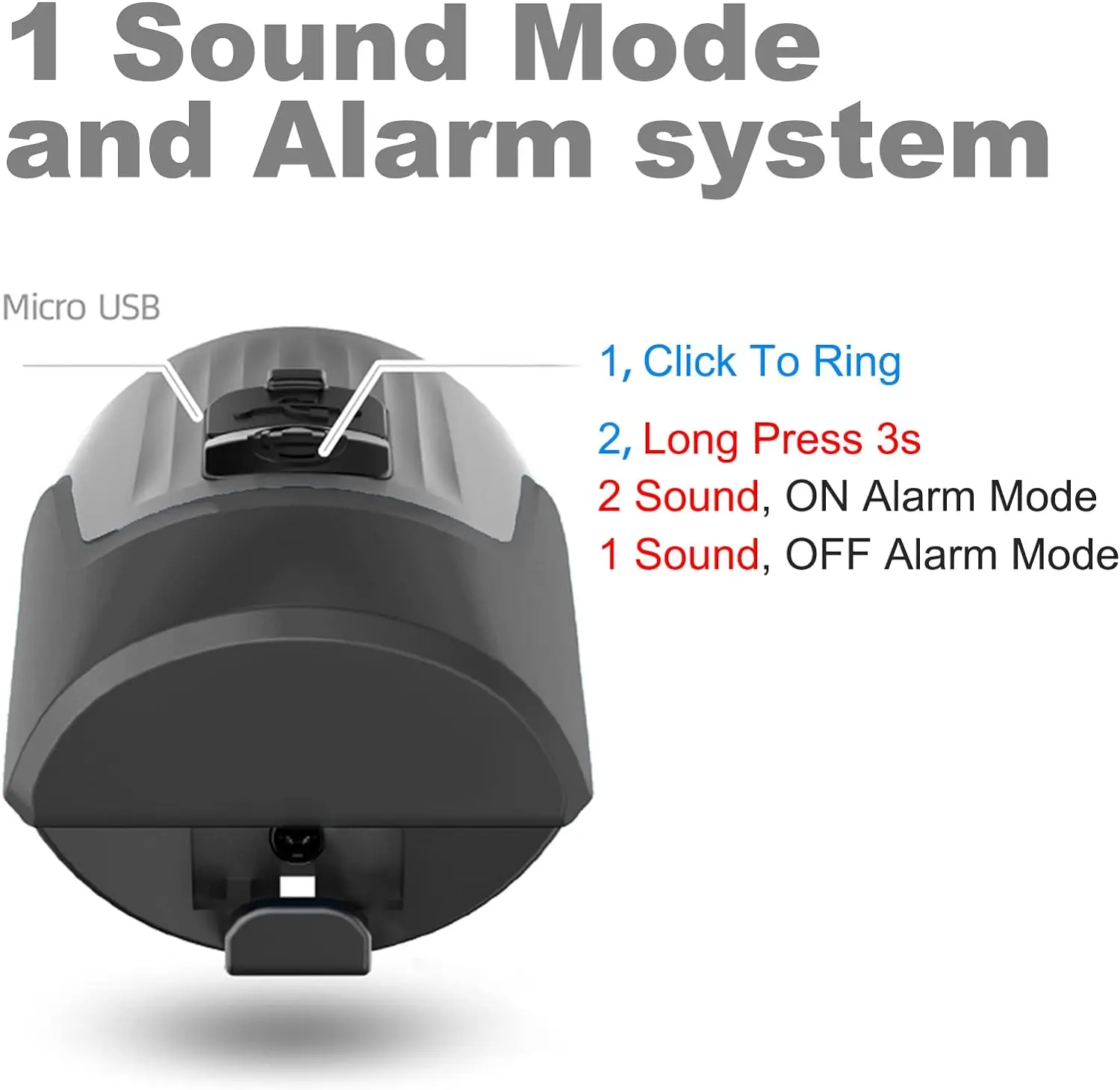 Колокольчик для электрического велосипеда 125 дБ Противоугонная сигнализация