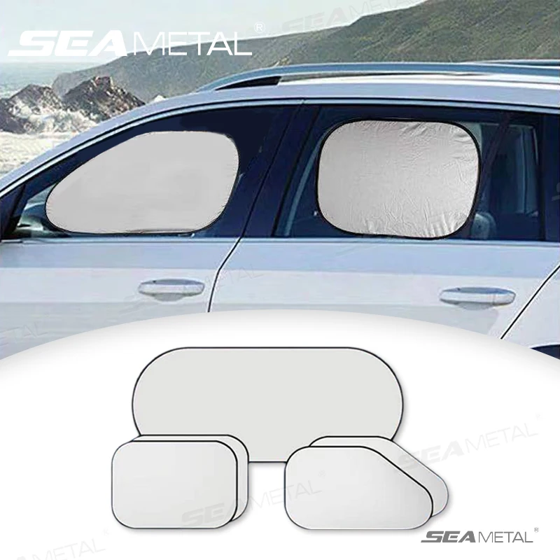 SEAMETAL Car Side Window Sun Shade Polyester Sun Protection Cover for Baby Foldable Rear Windshield Sunshade UV Blocker Curtains