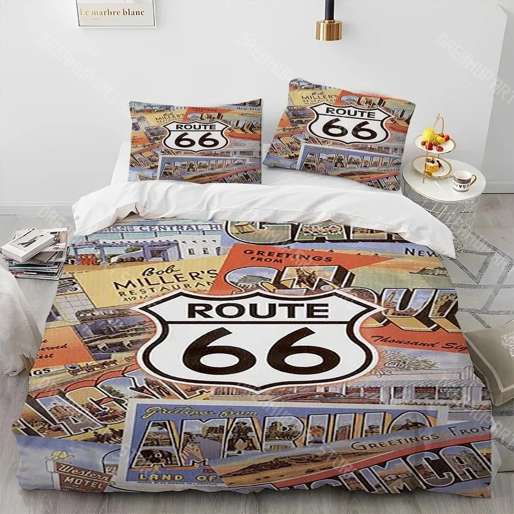 Фото 3D-принт Historic Route 66, Mother Road, Комплект постельного белья с одеялом, Комплект пододеяльников, пододеяльник, Комплект постельного белья размера Queen King №5